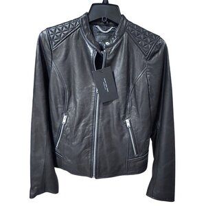 Marc New York Andrew Marc Womens Leather Motorcycle Jacket Black S NWT MSRP $350